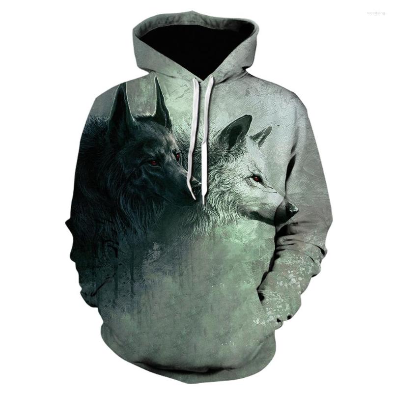 

Men's Hoodies Fashion Men Animal 3D Printed Wolf Sweatshirt Hoodie Harajuku Autumn Streetwear Casual Comfort Tracksuit Drop, We-1765