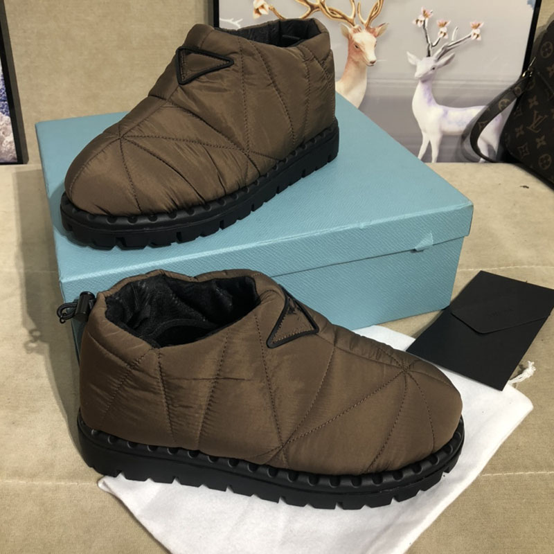 

Winter Blow padded ankle boots luxury designer slip on shoes women short boot low heel rounded cap toe Snow booties factory Footwear, Orange