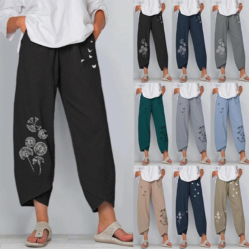 

Women' Pants Women Casual Loose Female Butterfly Dandelion Print High Waist Trousers Fashion Oversize Joggers For Summer Spring Autumn, Black