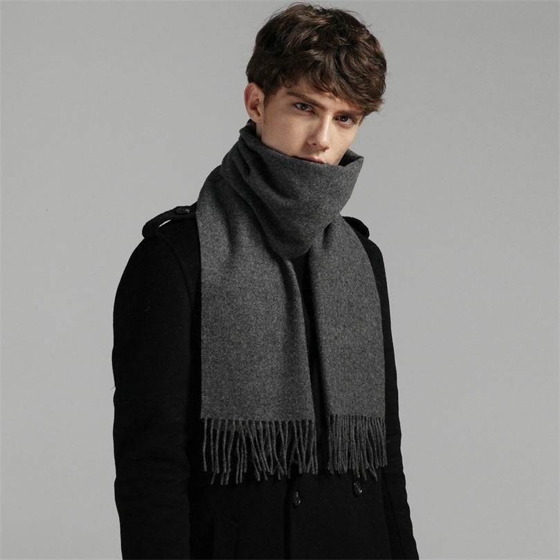 

Scarves 100% Pure Cashmere Warm Scarf for Man Classic Solid Color Neckerchief Soft Long Tassel Scarves Male Luxury Winter Pashmina Wrap 221010