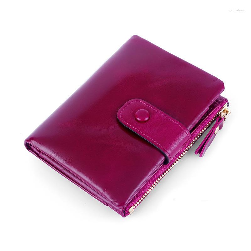 

Wallets Short Women Wallet Genuine Leather Female Purses Hasp Coin Pocket Womens Purse Luxury Card Holder Portefeuille Femme, Black