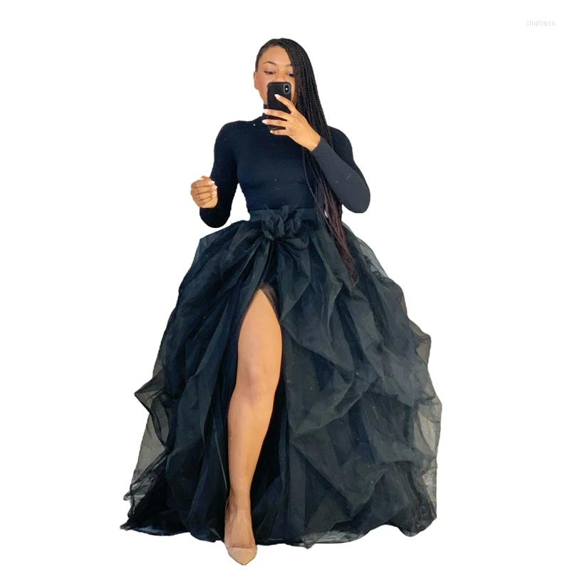 

Work Dresses Hirigin Fashion Women Layered Skirt High-Waist Half-Dress Feast A-Line Puff Mesh Front Split Princess Outfits