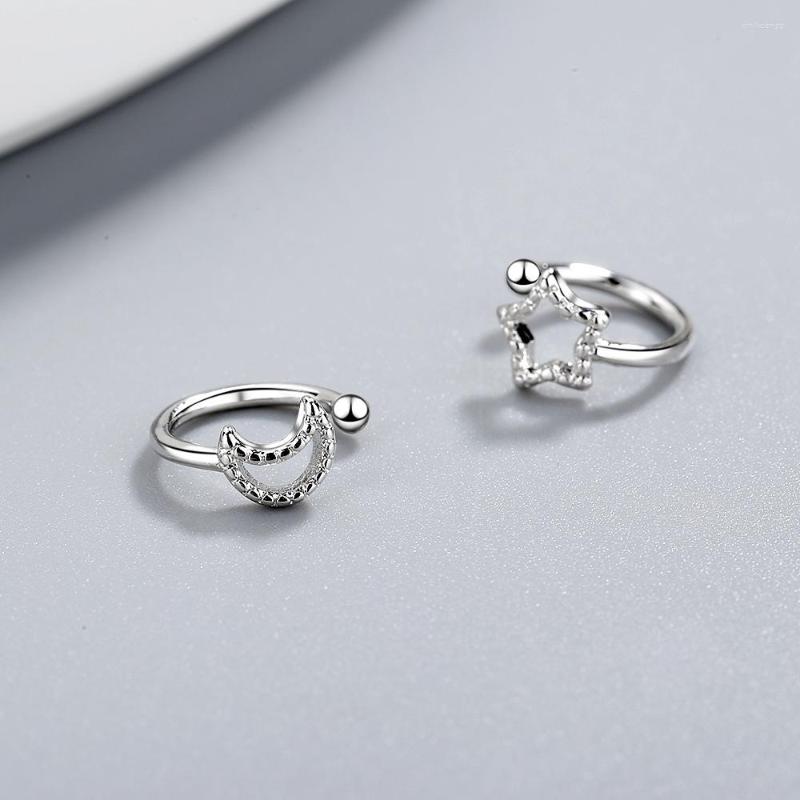 

Backs Earrings LEKANI Arrivals Fashion 925 Sterling Silver Earcuff Ear Star Moon Minimalist Delicate Clip For Women Jewelry