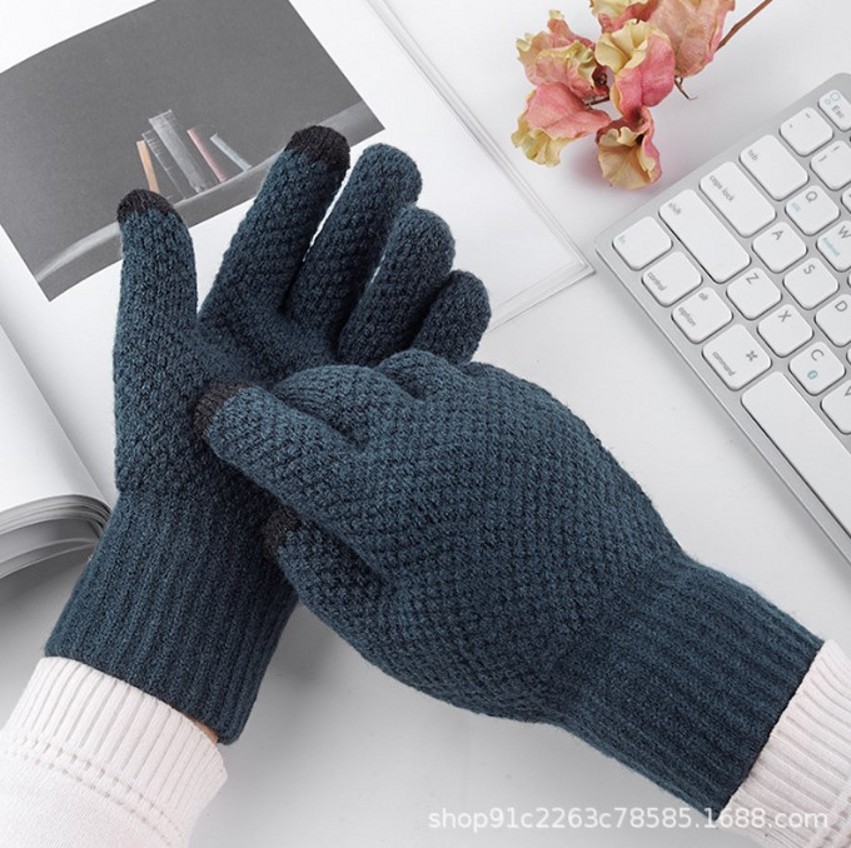 

Winter knitted wool gloves Warm and thickened gloves for men