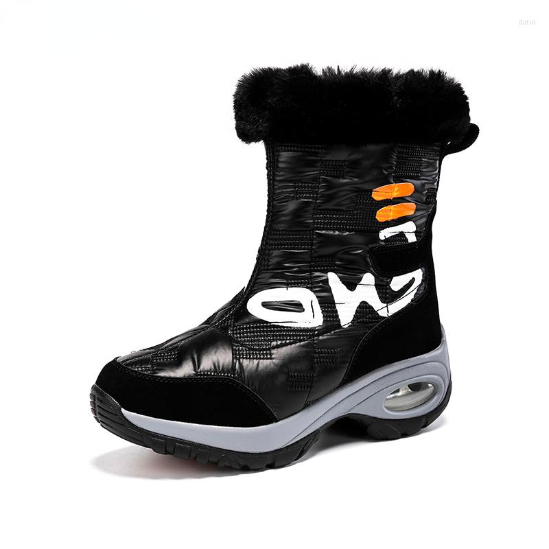 

Boots Winter Ladies Ankle Waterproof Warm Snow Black Comfortable Outdoor Wedge Heel Cushion Casual Sneakers Shoes