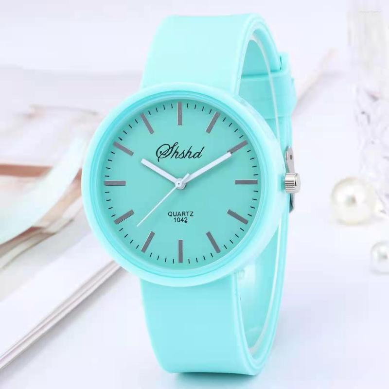 

Wristwatches 2022 Simple Silicone Brand WOKAI Casual Quartz Watch Women Crystal Watches Relogio Feminino Wrist, White