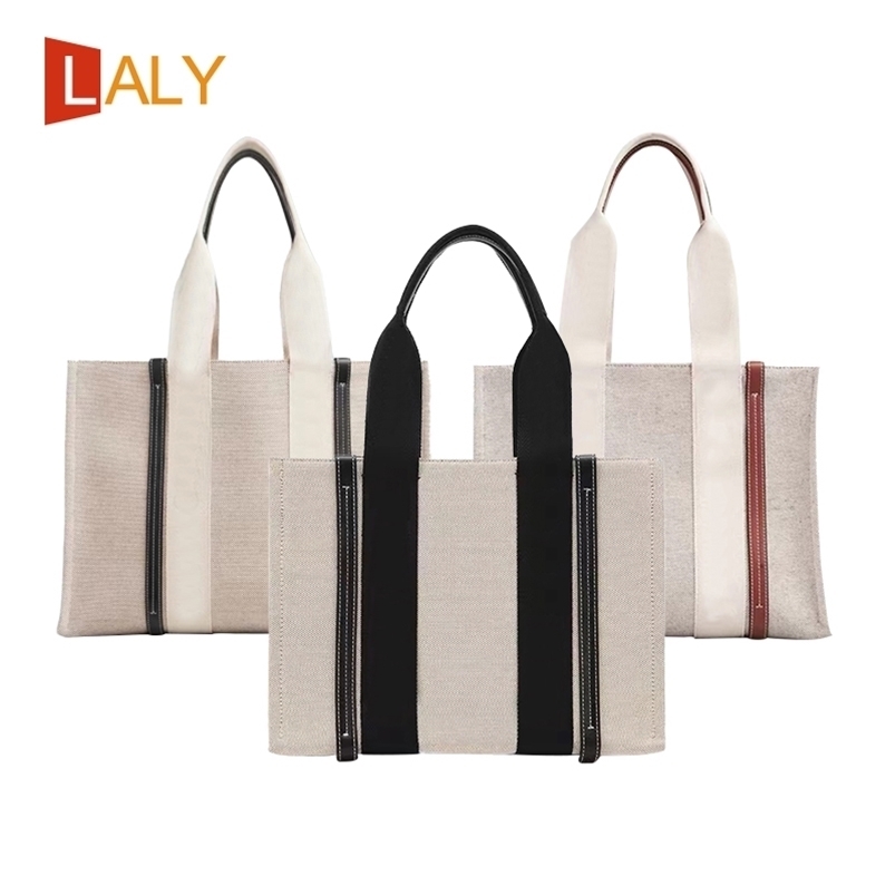 

Shopping Bags bags for women luxury handbags Canvas Letters Leather Fashion Trendy Beach Classic Woody Tote Y2k 221010, Brown