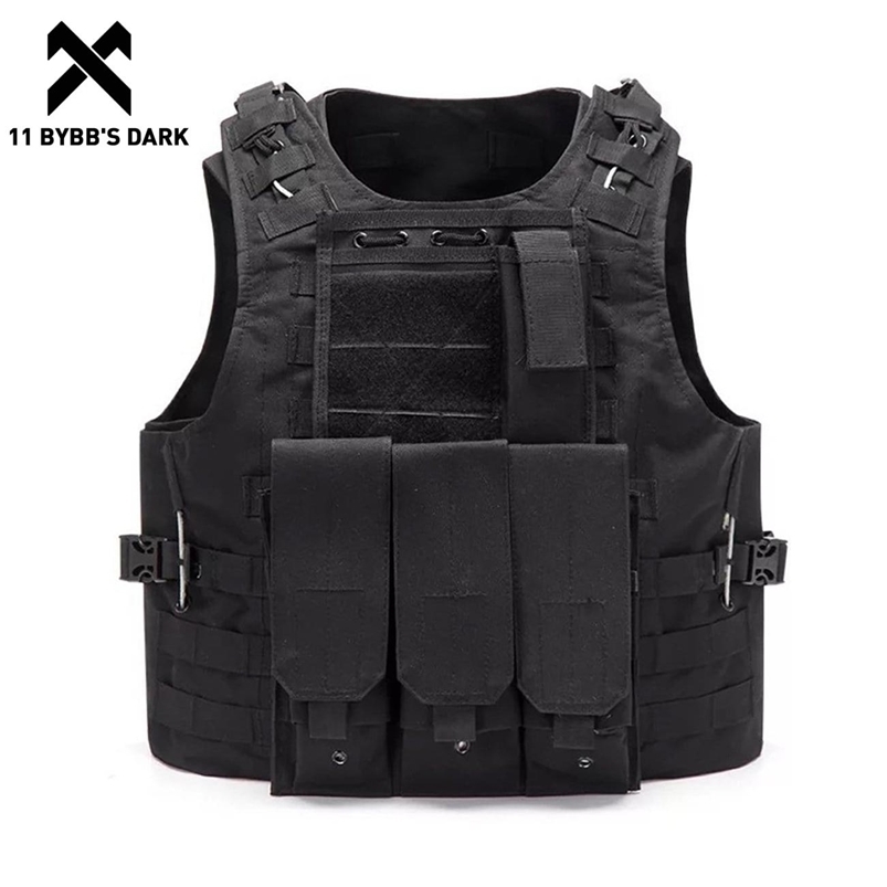 

Men's Vests 11 BYBB DARK Sport Vests with Waist Bag Men Multifunction Breathable Tactical Pocket Utility Techwear Tactical Vests Streetwear 221010, Black