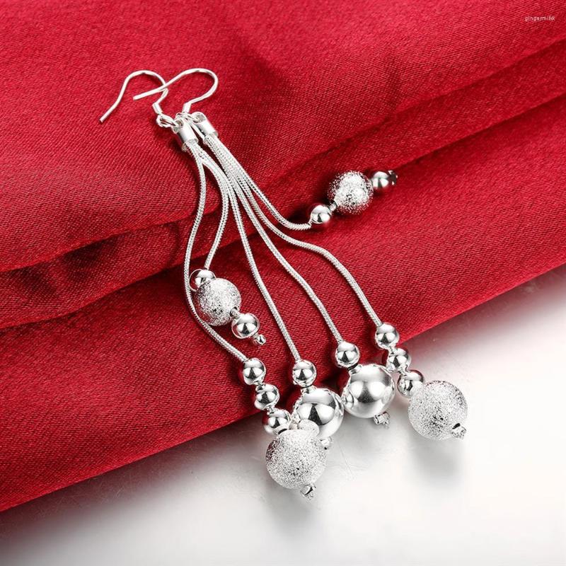 

Dangle Earrings High Quality Fashion Jewelry 925 Sterling Silver For Woman Tassel Bead Drop Wedding Holiday Gifts