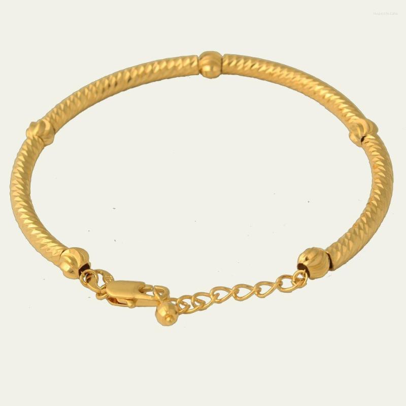 

Link Bracelets Gold Color Trendy Charm 21cm Women/Men Jewelry Bracelet