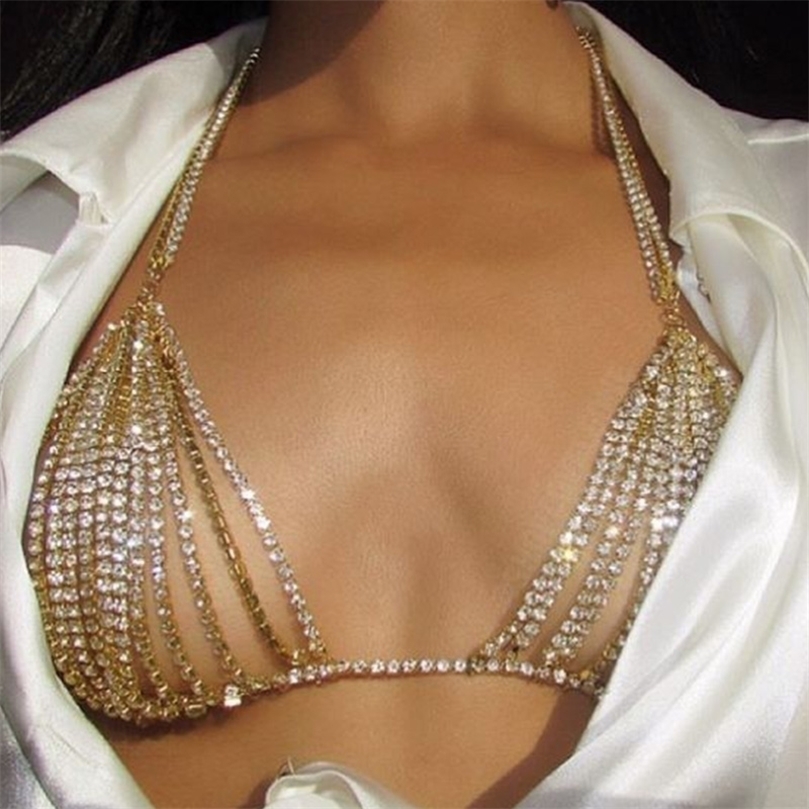 

Other StoneFans Crystal Bra Jewelry Women Charming Wholesale lingerie Body Chain for Party Beach Swim Festival jewellery 221008