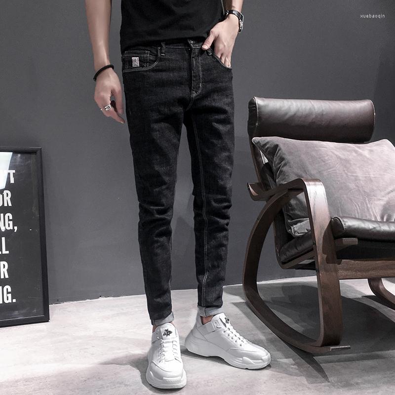 

Men's Jeans Quality Original Casual Men Retro Simple Denim Biker Slim Fit All Match Streetwear Black Pants