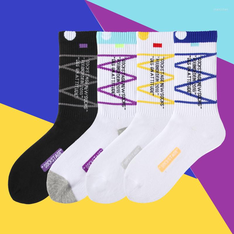 

Men's Socks Crew Cotton Sport Men Women Street Style Sneaker Designer Hip Hop Sock Skateboard Basketball Cycling Calcetines, Red