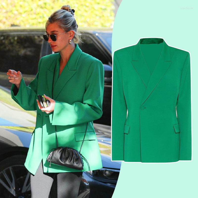 

Women's Suits Hailey's Same Green Suit Fashion Casual Spring Summer Street Daily Female Wear/Hailey Women'S Blazer Classic Fit, Only one coat