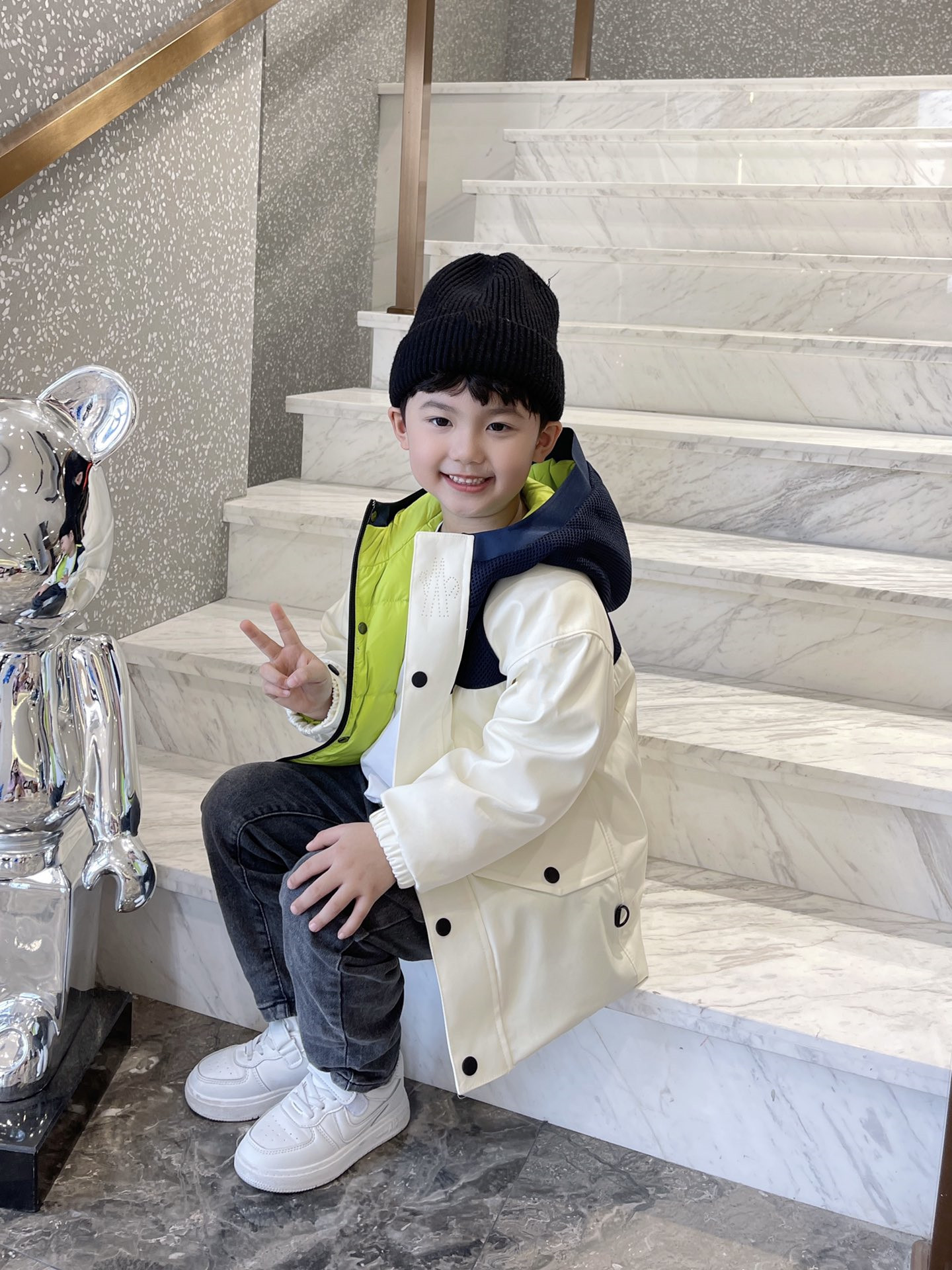 

Kids Coat Designer baby clothes Down Coats Jacket Kid clothe Hooded Tops Thick Warm Outwear Girl Boy Girls jackets Long sleeve, Black