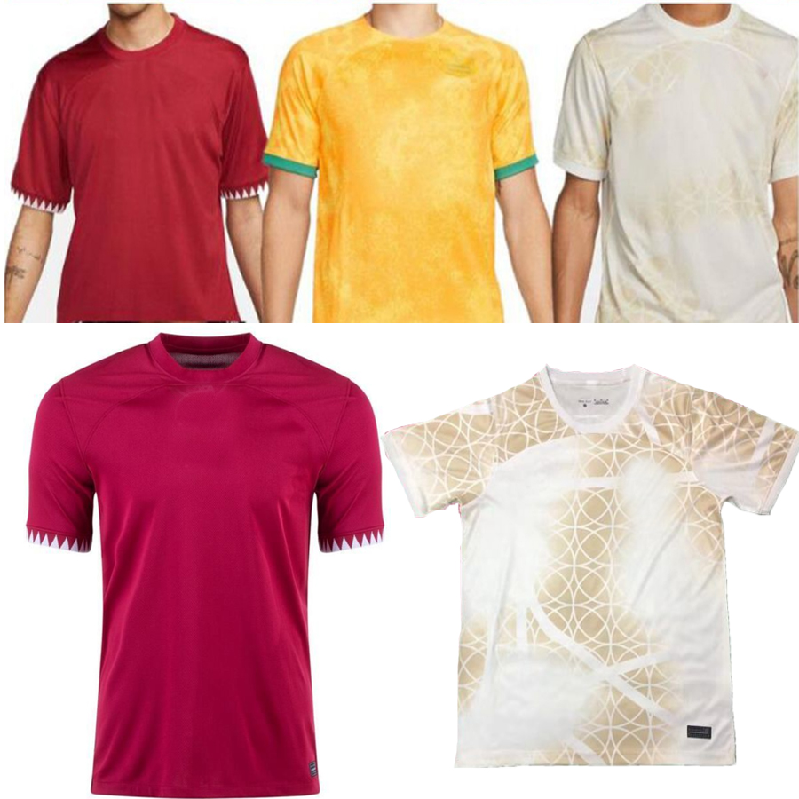 

2022 23 qaTAR Soccer Jerseys National Team Football Shirts AFIF ALI HATEM HAYDOS BOUDIAF HASSAN MUNTARI KHOUKHI ASAD Men Kids Kit Home Away Uniform Camisetas De Foot, 22 23 red home kit with socks engla