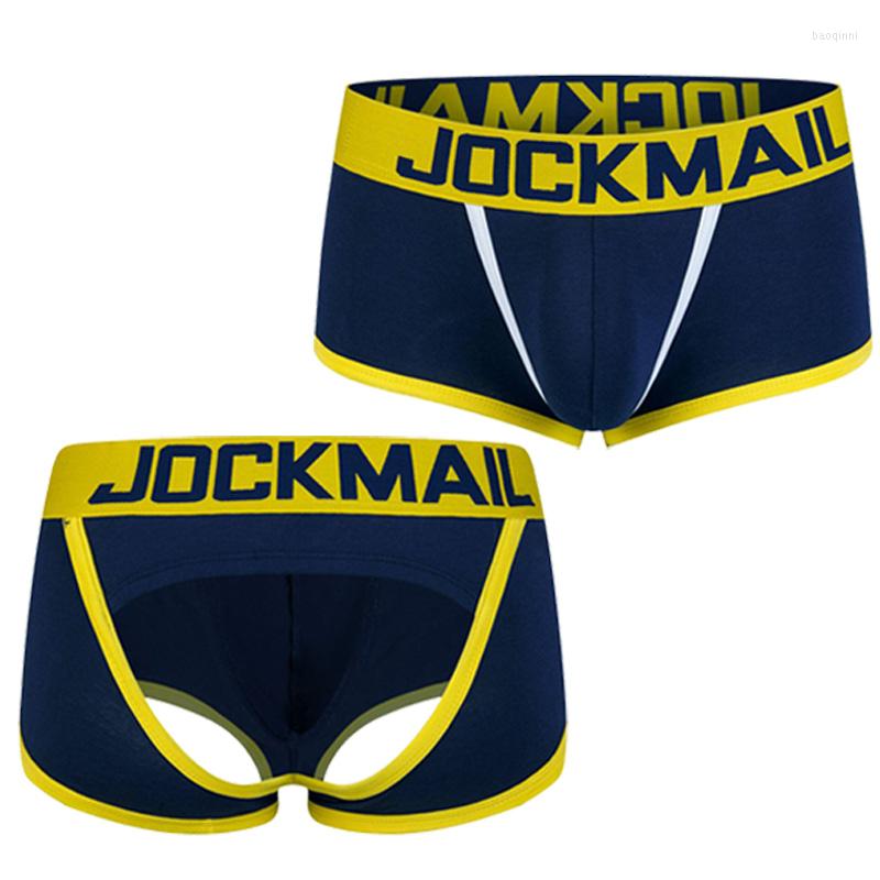 

Underpants JOCKMAIL Underwear Sexy BOTTOMLESS Boxer Men Cotton Bielizna Homme Multicolor Calzoncillos Erotic Lingerie Wear Gay Lot, Jm408 gray