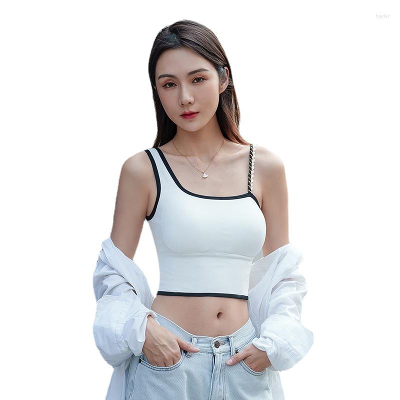 

Camisoles & Tanks Sexy Bra Push Up Bas For Women Bralette Seamless Padded Irregular Strap Tops Lingerie Wireless Fitness Brassiere, White