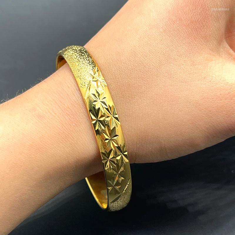 

Bangle 1pcs India Fashion Dubai Gold Color Ethiopian Trendy Bracelet For Women Africa Arab Jewelry