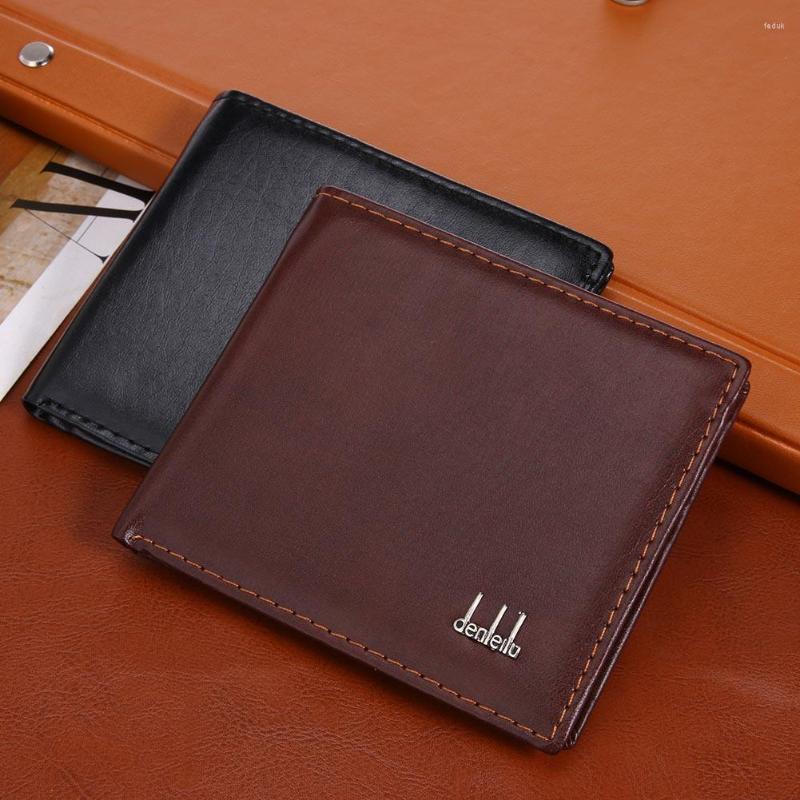 

Wallets Fashion Men Short Thin Business PU Coin Purse Flap Money Bags Vintage Simple Handbags, Bn