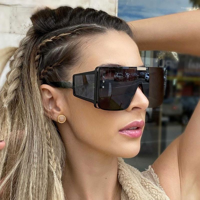 

Sunglasses Oversized Square Luxury Designer Fashion One Lens Men Women Shades UV400 Vintage GlassesSunglasses