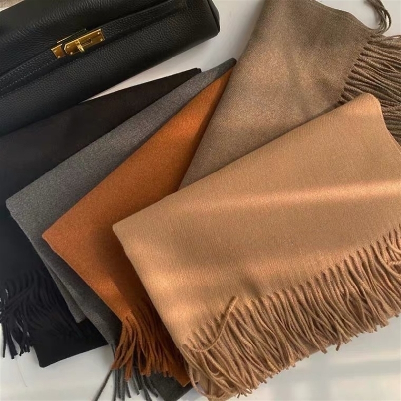 

Scarves 17 Colors Women Winter Solid Color Warm Tassel Scarf Large Soft Cashmere Shawls Wraps Female Pashmina Stole Foulard Bandana 221010