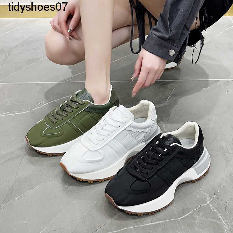 

Majid training shoes high quality MM6 thick soled dad 2022 summer breathable women's sports casual Forrest Gump small white shoes women, Black