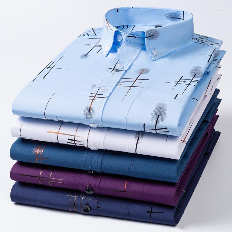 

Men's Casual Shirts Men Four Seasons Fashion Bronzing Clothing Printing Business Slim Button Long Sleeve Camisa Masculina, Gdt221