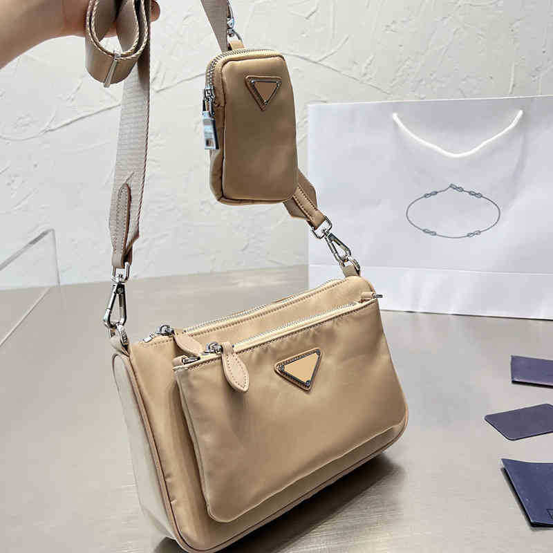 

Evening Bags Cross Body Pbag 2 in 1 Tote Bag Triangle designer bags Women parachute fabric Crossbody Handbag Shopping Bags Purses Handbags 220919, Prabag-black