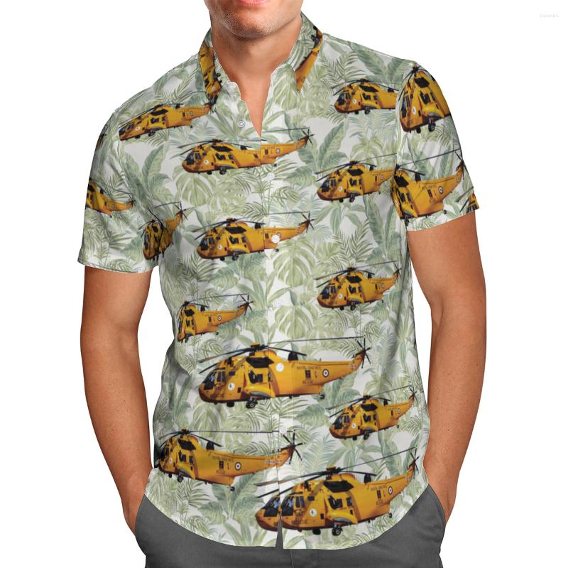 

Men's Casual Shirts Yellow Helicopter 3D Print Summer Breathable Hawaiian Beach Short Sleeve Shirt Men Streetwear Large Harajuku Button Up Z, Hawaiian shirt 01