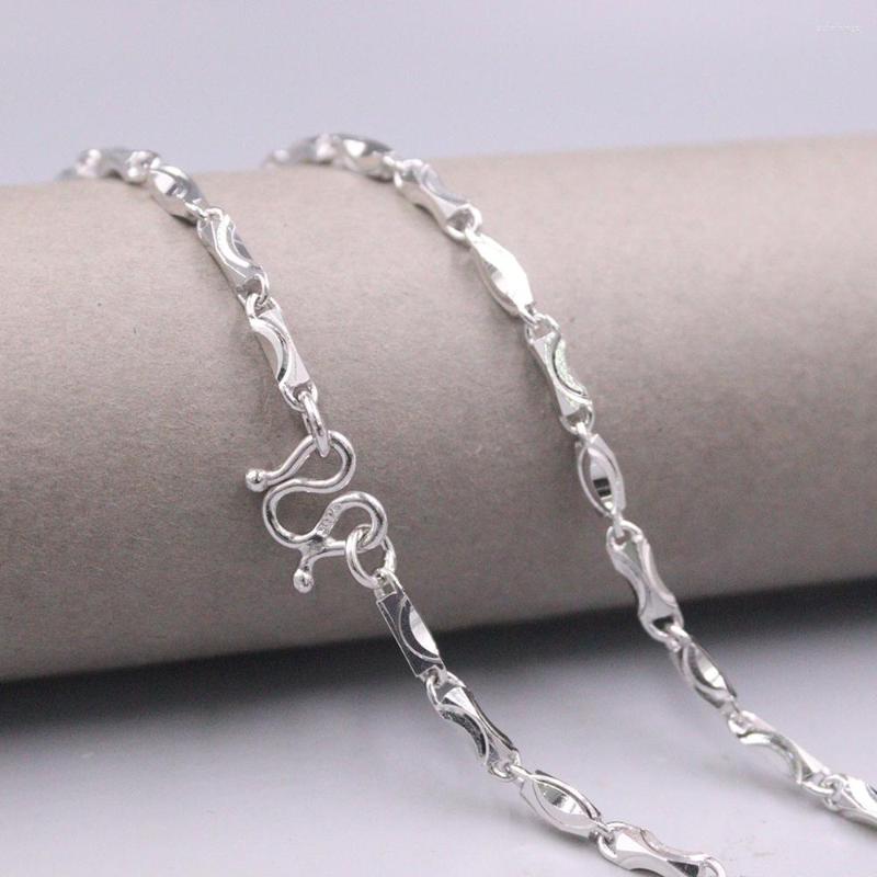 

Chains Real 925 Sterling Silver Necklace 3.0mm Ingot Link Chain 22inch Stamped S925 M Clasp