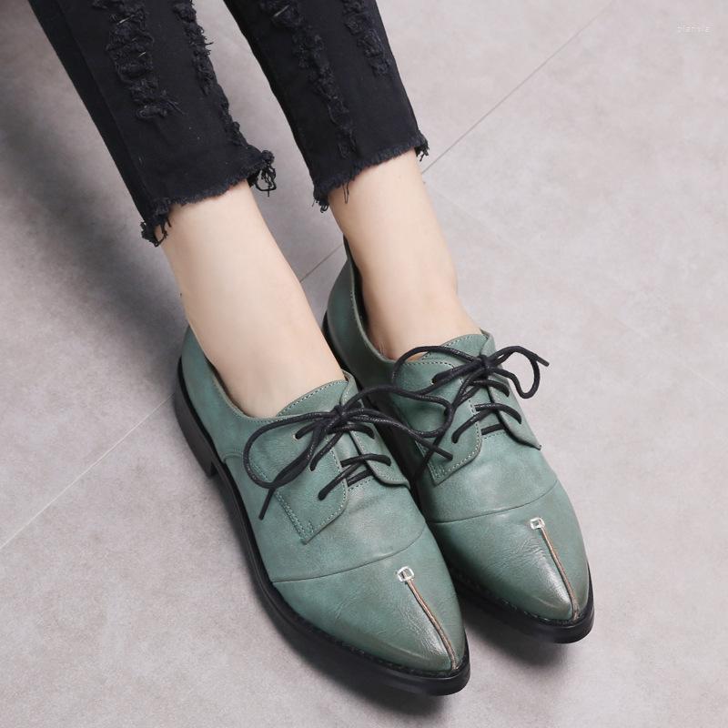 

Dress Shoes Fall And Spring Female Brogue Women's Pointed Toe British Style Derby Oxfords, Black