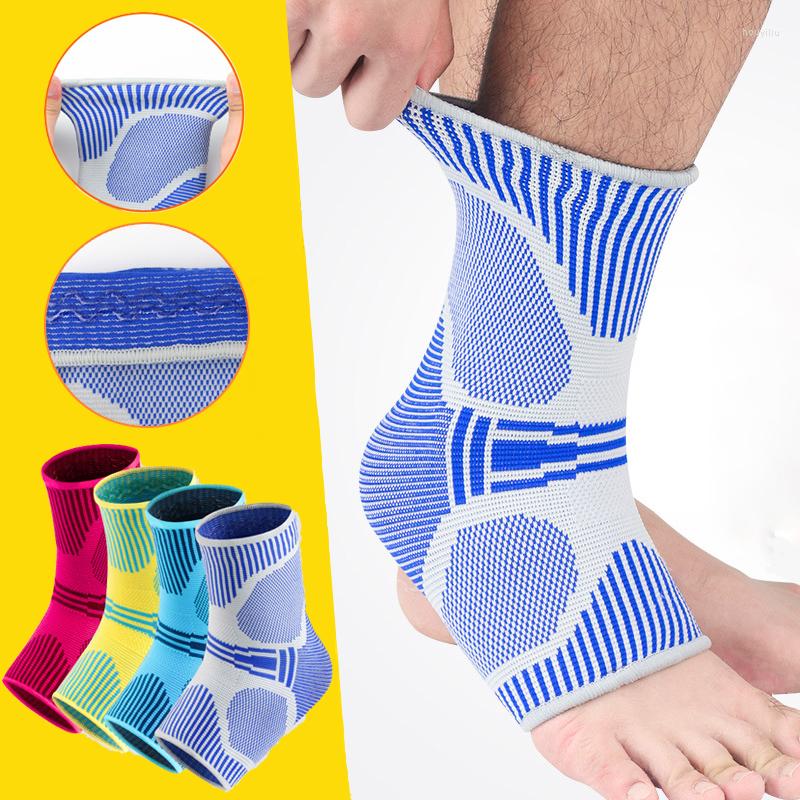 

Ankle Support Women Men Basketball Volleyball Colorful Nylon Supports Silicone Non-slip Brace Compression Guards Custom Logo, Blue