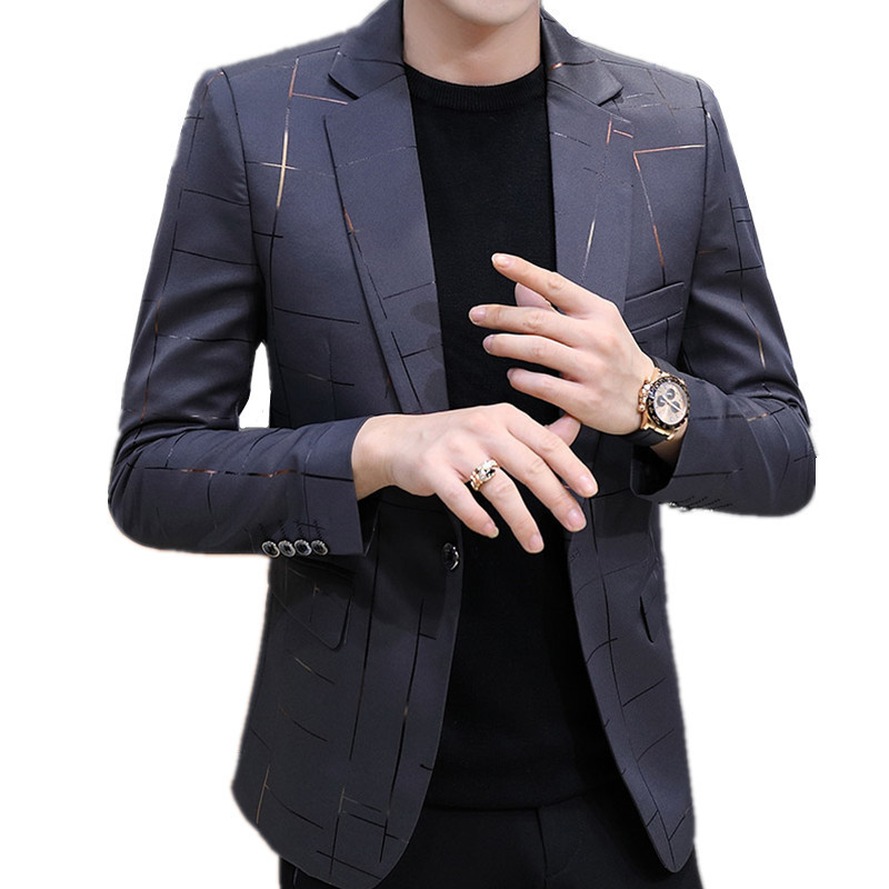 

Men's Suits Blazers Fashion Men's Casual Single Buckle Suit Male Business Groom Dress Blazers Jacket Coat 221008, Black