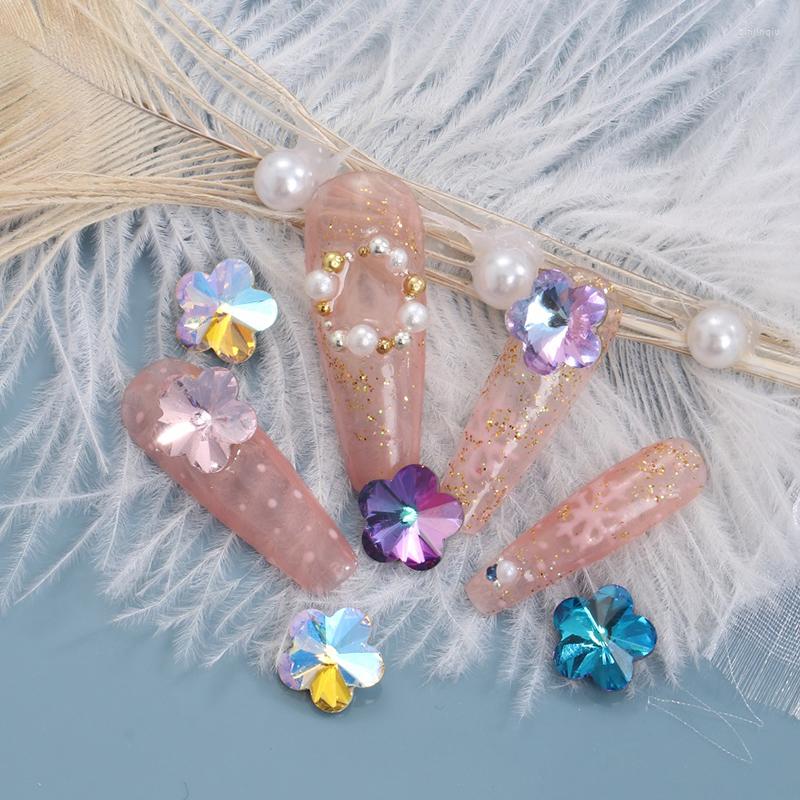 

Nail Art Decorations 10Pcs 6/8/10mm Plum Blossom Shaped Glitter Bulk Supplies 3D Flower Glass Beads Clear Rhinestones For Jewelry