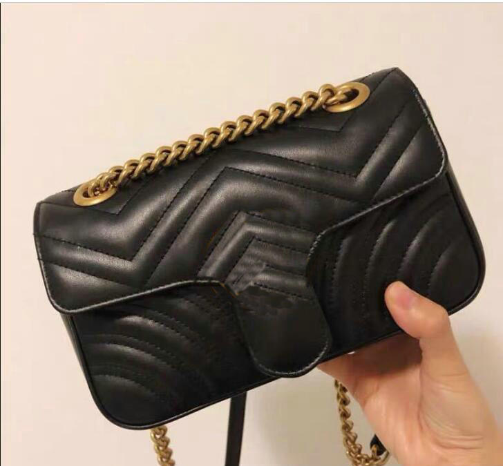 

Cute Luxury Designer Marmont bags Messenger Handbag With Cross body Fashion Shoulder Women Crossbody Bag 1733# 26cm h, White/gold chain