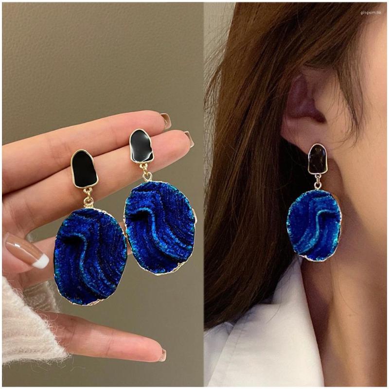 

Dangle Earrings 2022 Retro Temperament Blue For Women S925 Drop Glaze Pendant Ear Studs Trendy Attractive Charm Girl Party Jewelry Gift