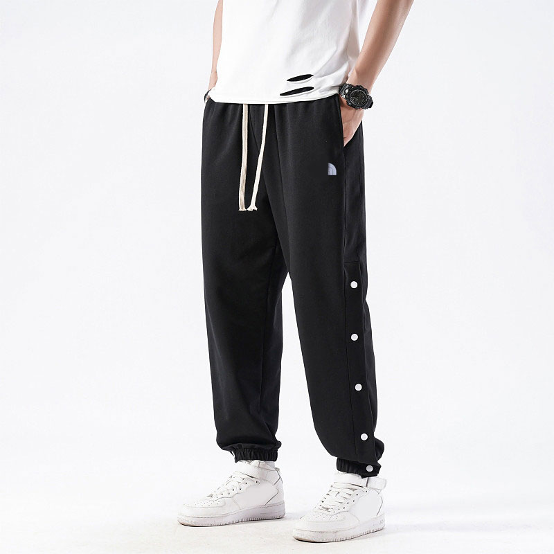

Fashion men' half breasted casual sportswear running pants, Black