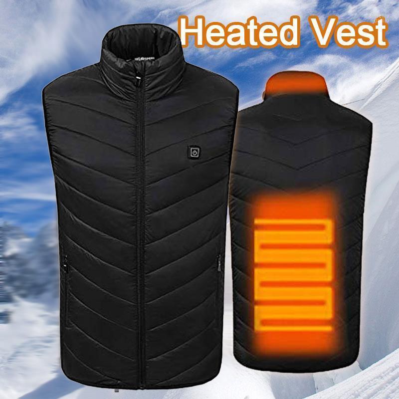 

Skiing Jackets USB Warm Electric Heated Vest Jacket Winter 5-12v Down Cotton Black Thermal Clothing Pad Compress Body Warmer1, Picture shown