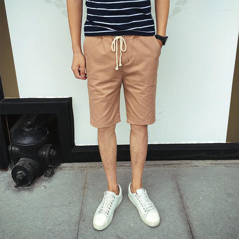 

Men's Pants Summer Slimming Large Tide Shorts Men's Pure Cotton Casual Beach Trousers Pant Thin, Black