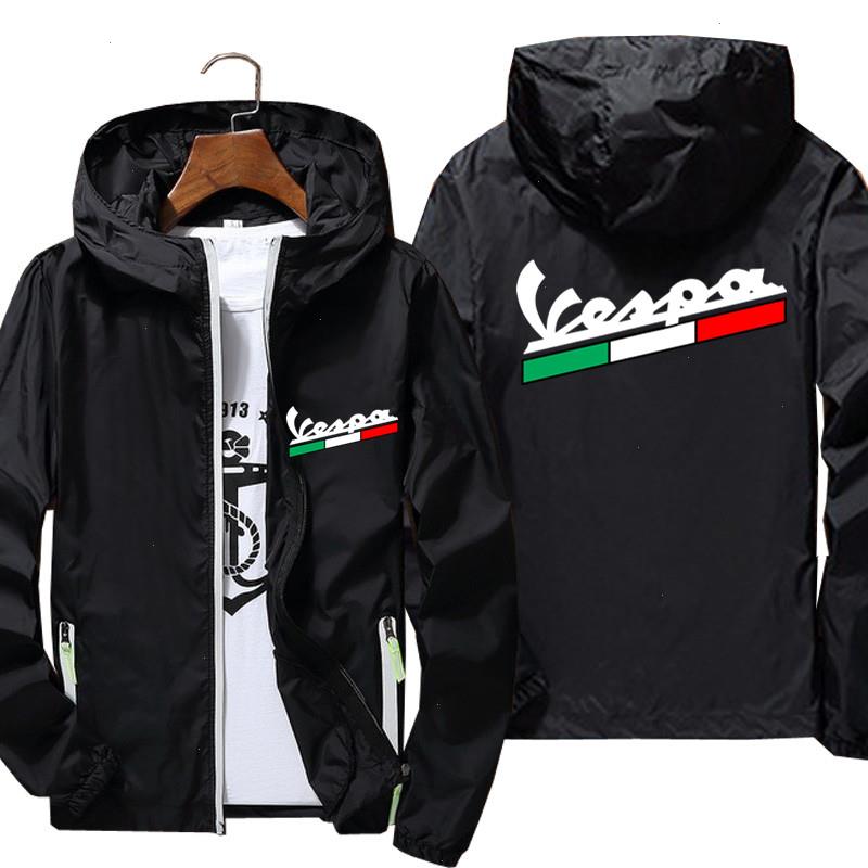 

Casual Hooded Men Women Vespa Jackets Motorcycle Motorbike Thin Reflective