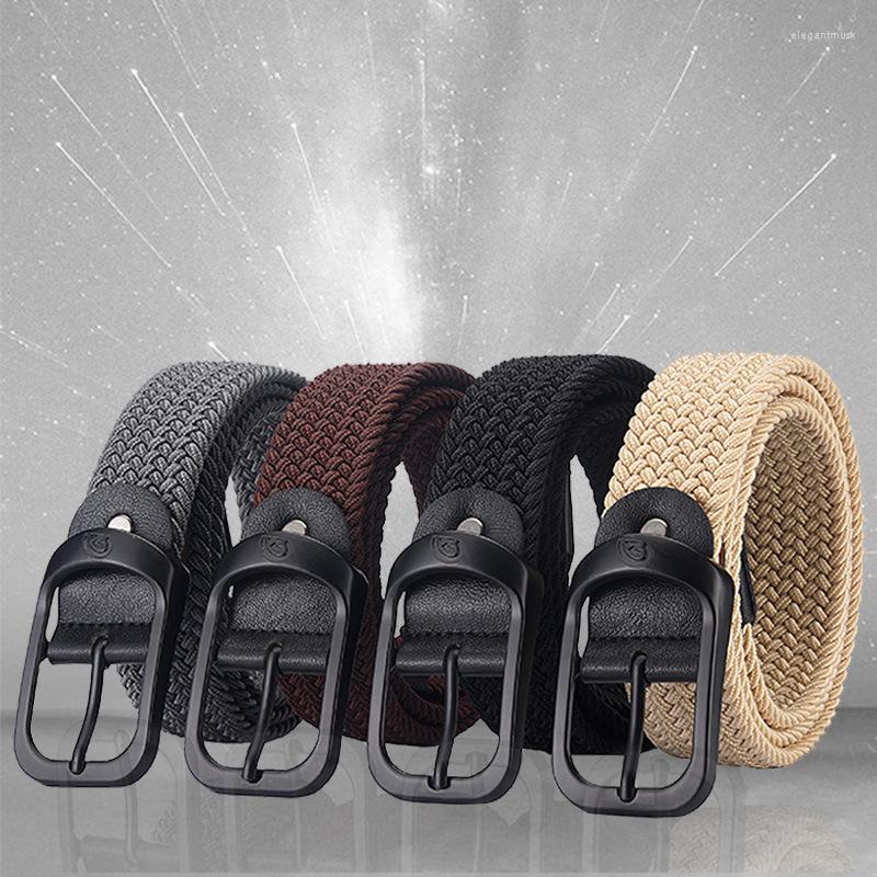 

Belts Nylon Braided Tactical Men's Belt Fashion Casual Business Simple Wild Elastic Luxury Design Brand Children's Length 105cm, Black