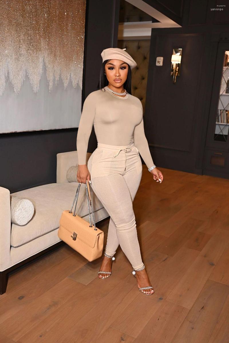 

Women's Two Piece Pants Women's 2022 Women Sets Spring Winter Sexy Bodycon Tracksuit Solid Skinny Sweatshirts Pocket Lace Up Long, Gray