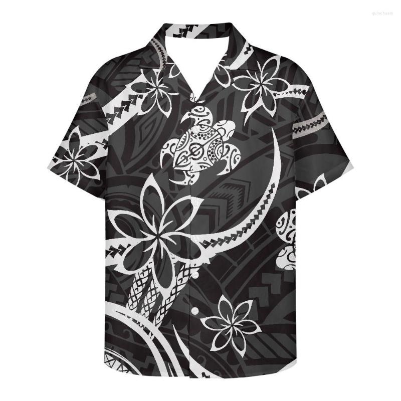 

Men's Casual Shirts Hycool Custom Logo Brand Hawaii Flower Polynesian Tribal Print Men's Social Shirt Clothing Short Sleeve Summer, Ysfc0876f16