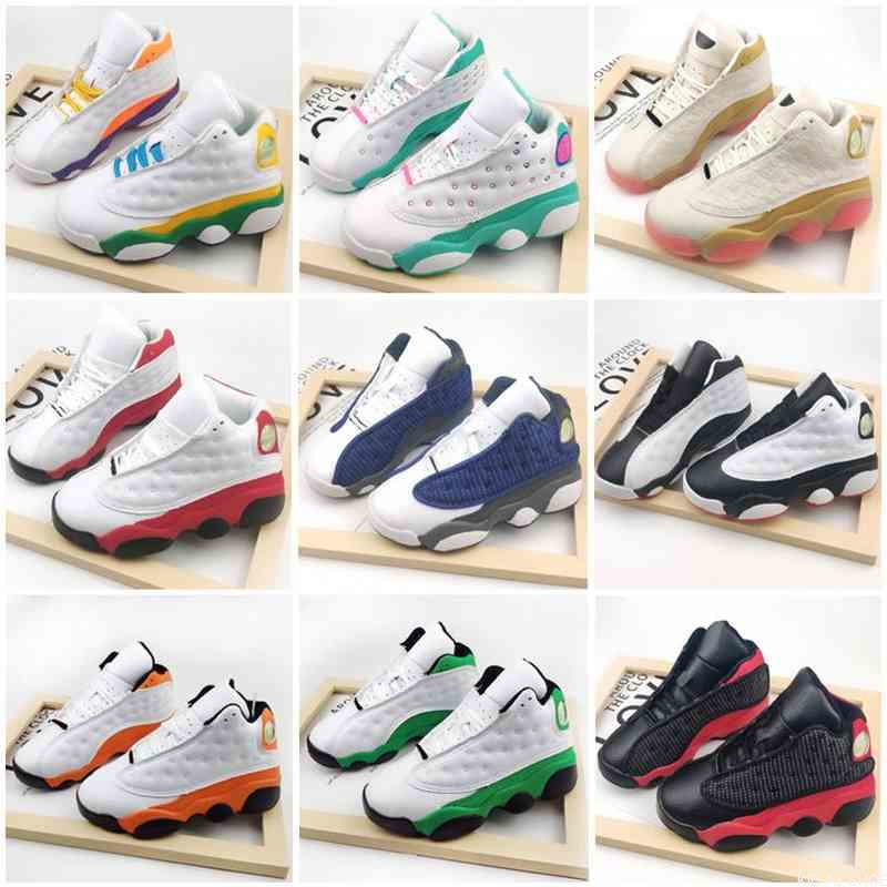 

DHL 13s 2022 Black Cats Toddler sneakers bred Flint Kids Basketball Shoes Infant 13 big boy Girl Children Trainers Size 22-35309z3ARH, As photo 3