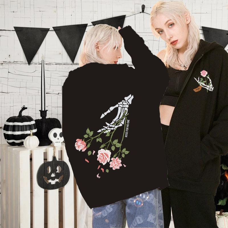 

Men's Hoodies Skeleton Rose Zip Up Hoodie Women Men Clothes Hip Hop Streetwear Grunge Wear Khak Harajuku Anime, Gmskeleton1-10-gm4