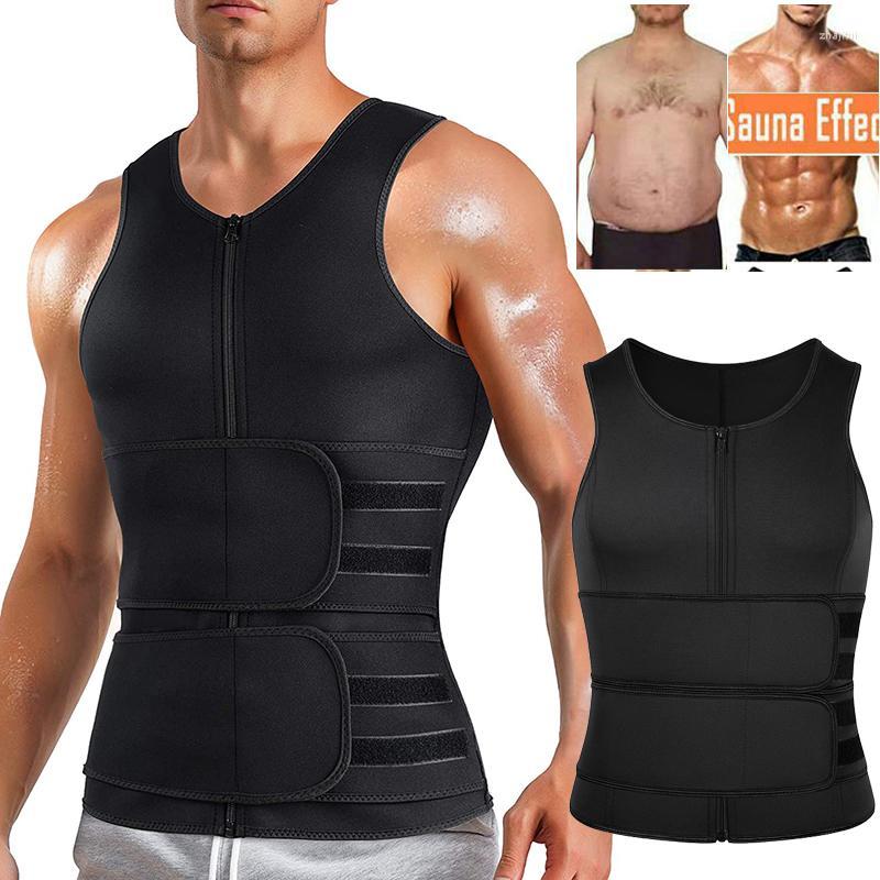 

Men' Body Shapers Men' Sauna Vest For Men With Waist Trainer Zipper Neoprene Shaper Sweat Suit Tank Top Workout Trimmer Shapewear