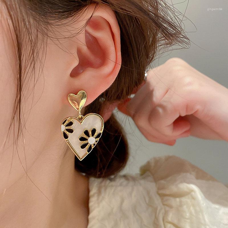 

Dangle Earrings Fashion Heart Charm Drop Earring For Women Girls Wedding Party Elegant Jewelry