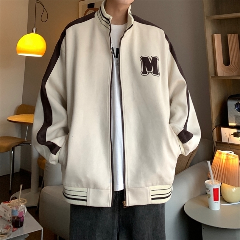 

Men's Jackets Patchwork Bomber Jacket Men Embroidered Zipper Coats Autumn Streetwear Baseball Mens Sportswear Varsity Clothing 221008, 8301