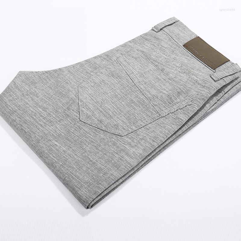 

Men's Pants Men's Casual Summer Thin Cotton And Linen Long Youth Slim Solid Color Size 28-33 34 36 38, Sky blue